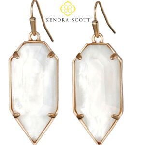 NWOT RARE Kendra Scott Palmer Mother Of Pearl Rose Gold Earring Retired!